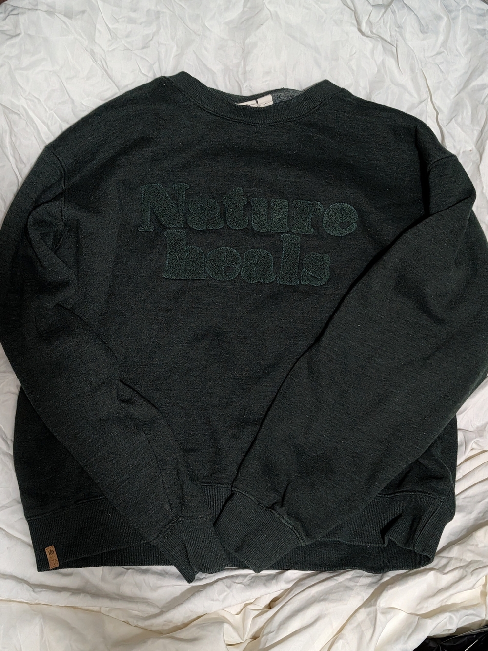 Womens's Tentree Dark Green 'Nature Heals' Crewneck Sweatshirt